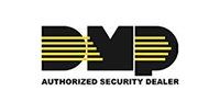A black and yellow logo for a security dealer.