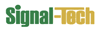 A green and yellow logo for signal tech on a white background
