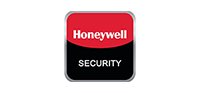 A honeywell security logo on a white background.