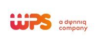 The logo for wps a dyntiq company is red and orange.