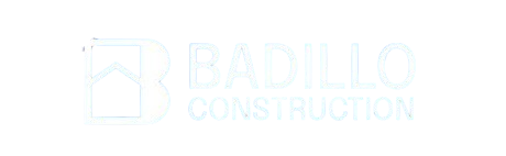 Logo for Badillo Construction; features a house icon inside a square with company name below.