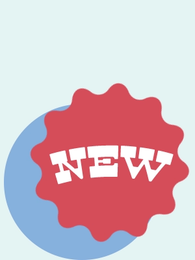 A red sticker with the word new on it