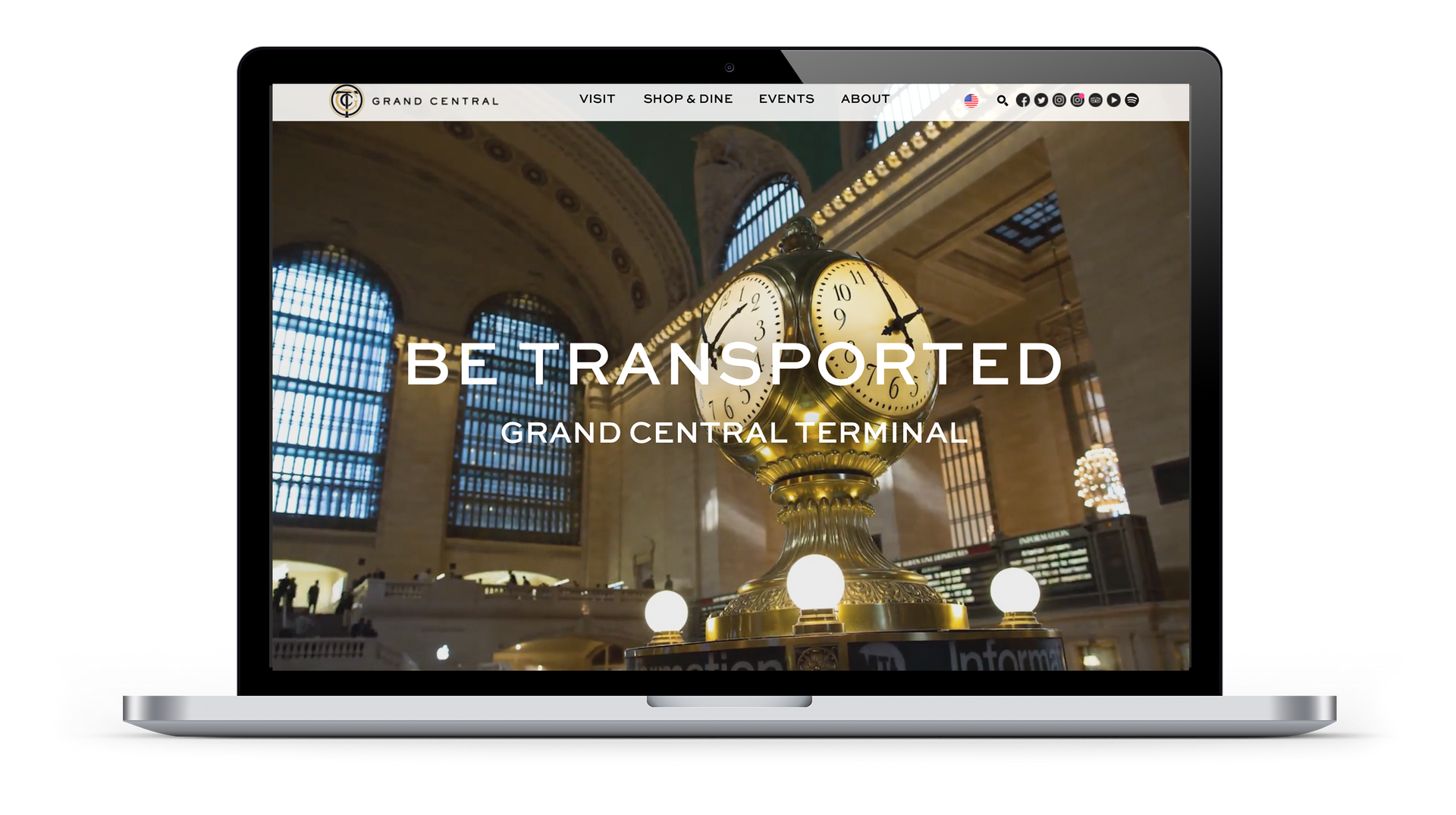 this is an image of a laptop with Grand Central's website on the screen.