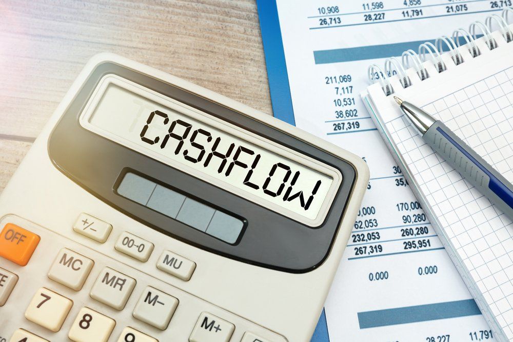 Cashflow written on calculator — Fraser Coast Accounting Group in Pialba, QLD