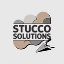 A logo for stucco solutions with a trowel