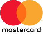 The mastercard logo is a red and orange circle.