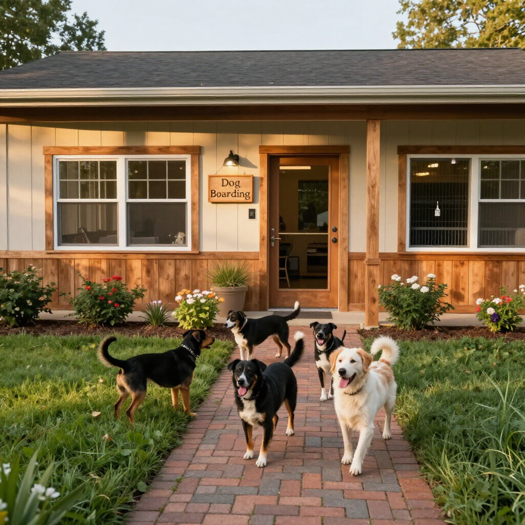 Happy dogs enjoying a warm, cage-free boarding environment at Jen’s Sitting Service.