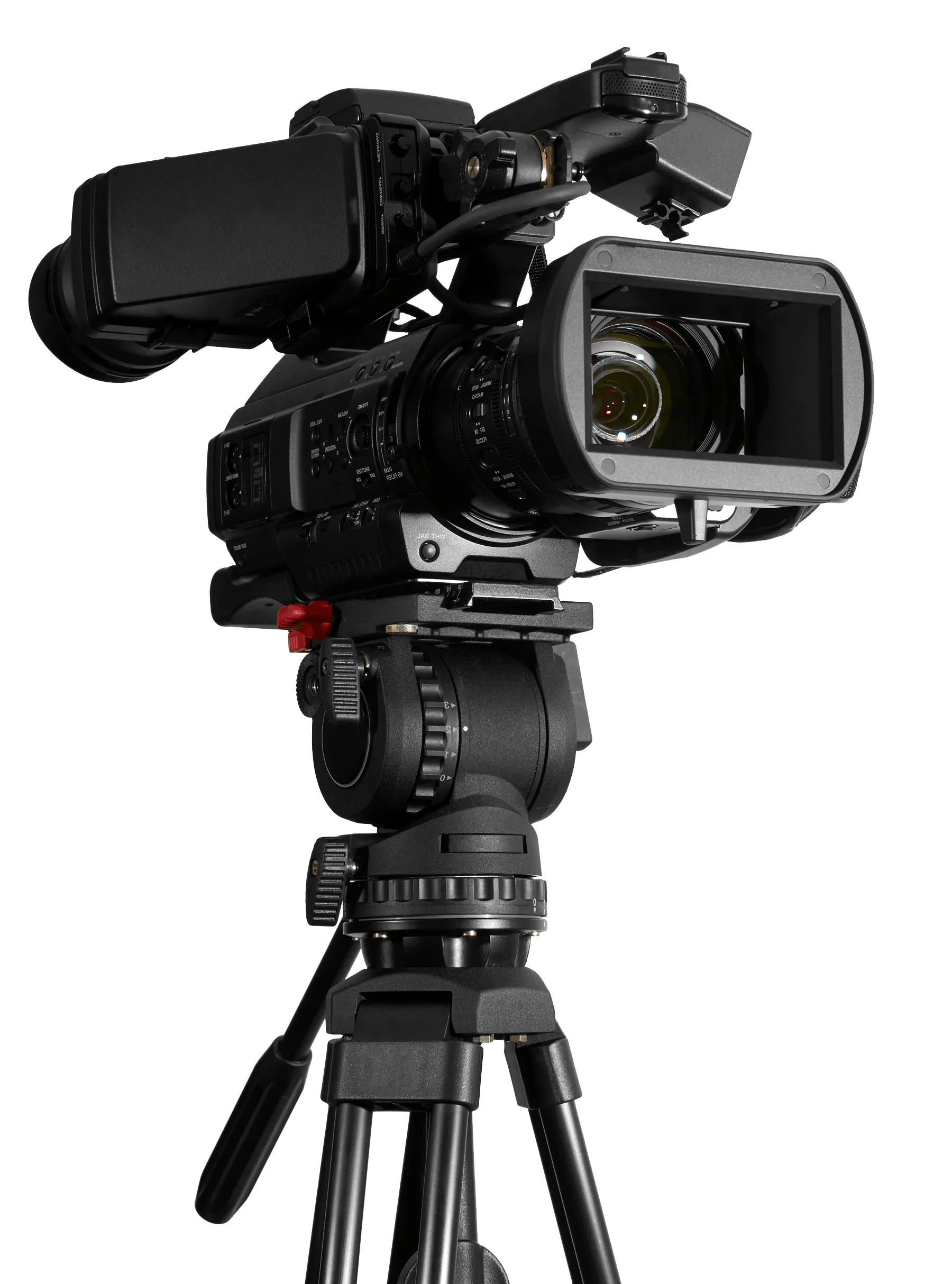 Professional Video Camera Set on A Tripod
