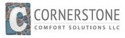 Logo for Cornerstone Comfort Solutions LLC: white "c" over a stone block, text "Cornerstone" and "Comfort Solutions LLC."