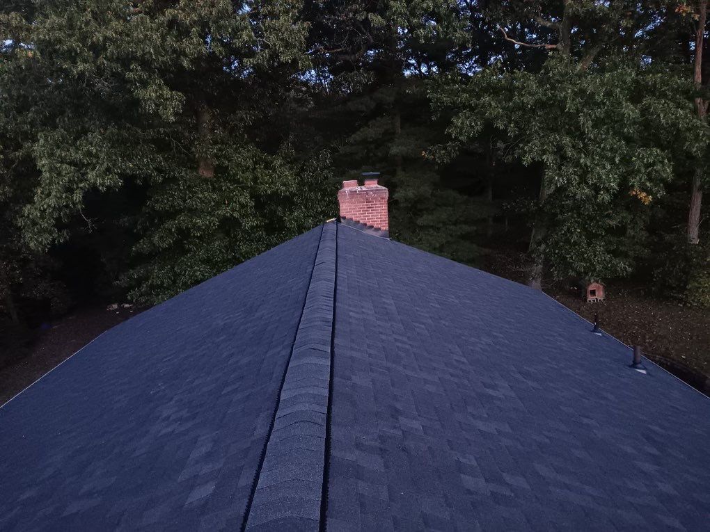 There is a skylight on the roof of a house.