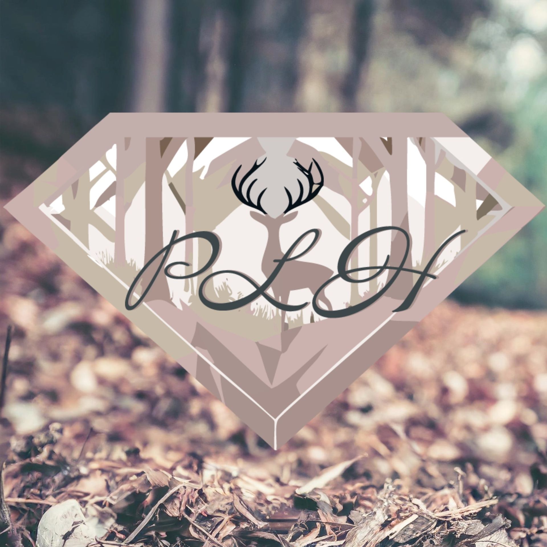 A diamond with a deer and the word plg on it