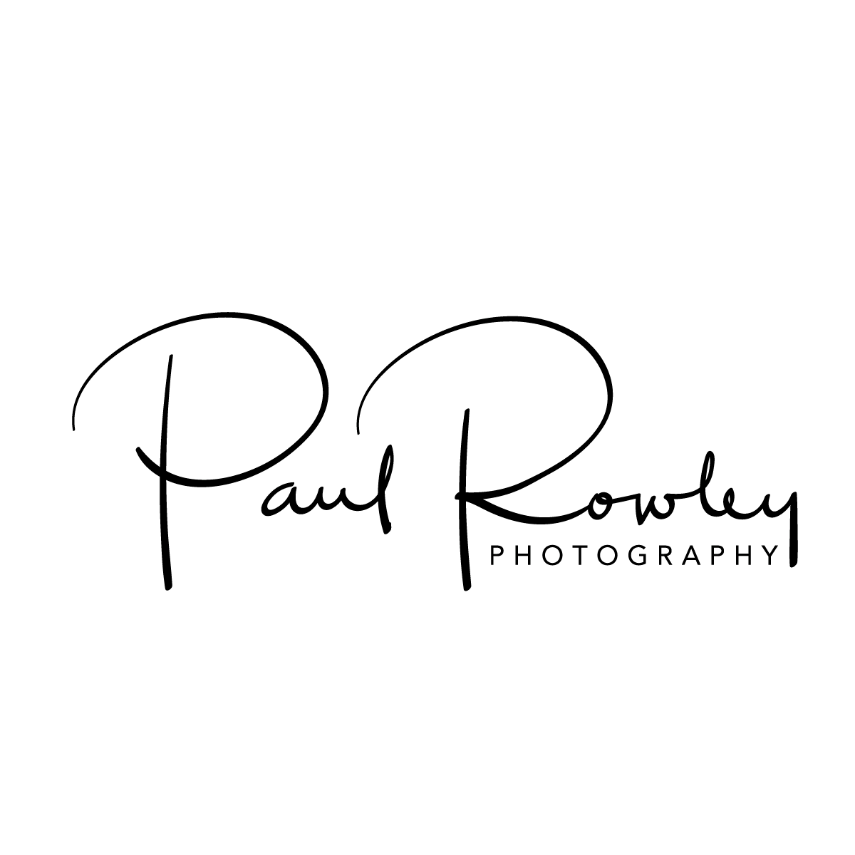A black and white logo for paul rowley photography