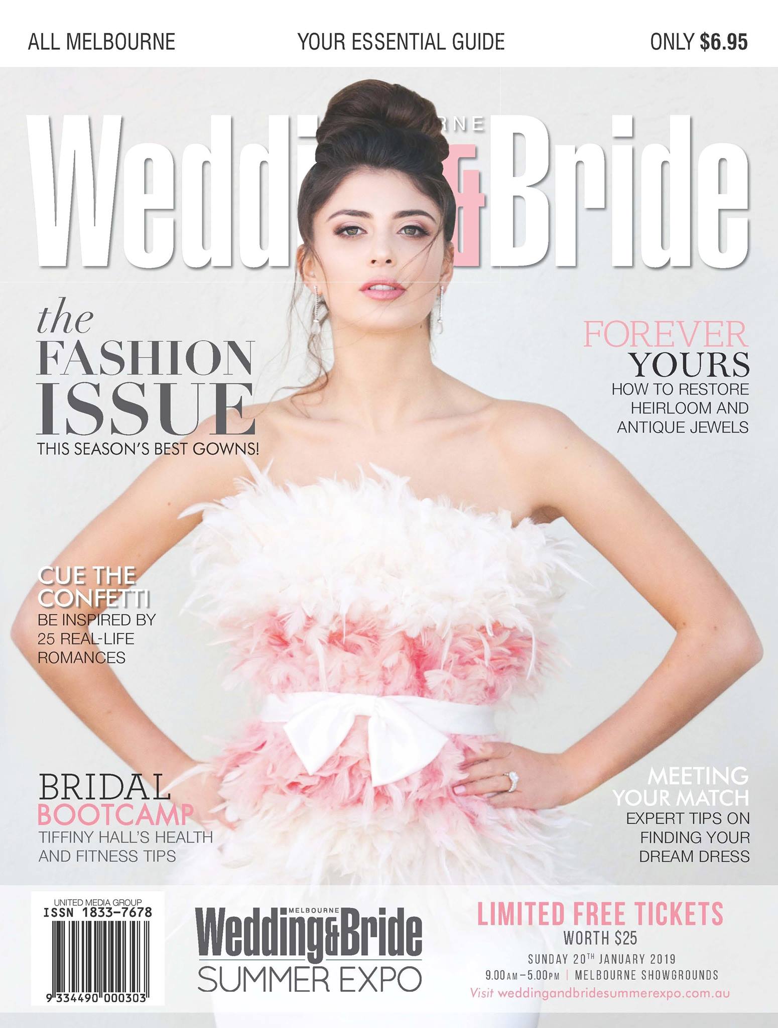 A woman is on the cover of a wedding bride magazine