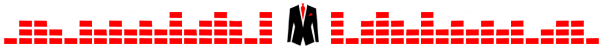 A red and black equalizer on a white background.
