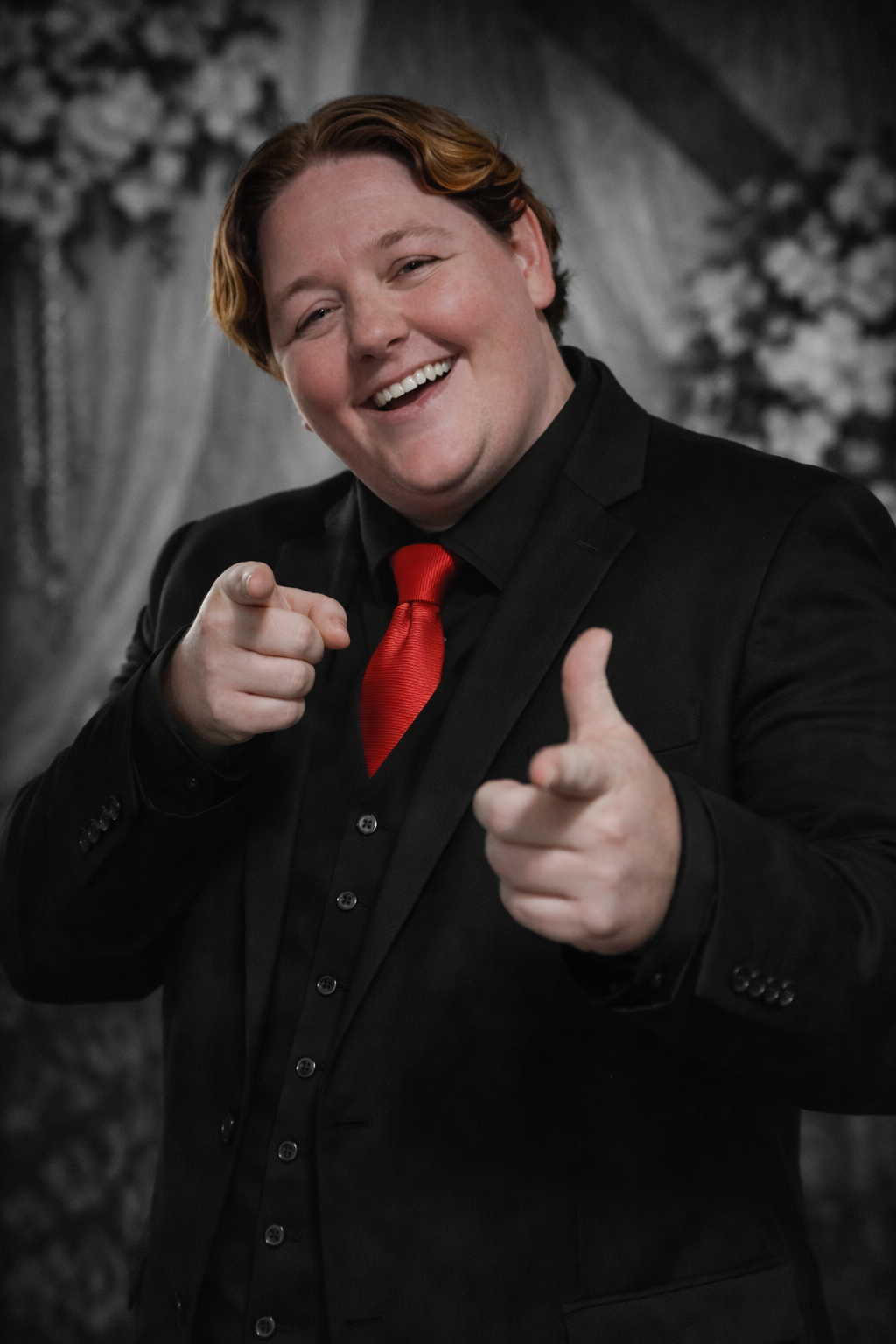 A painting of a man in a suit and tie