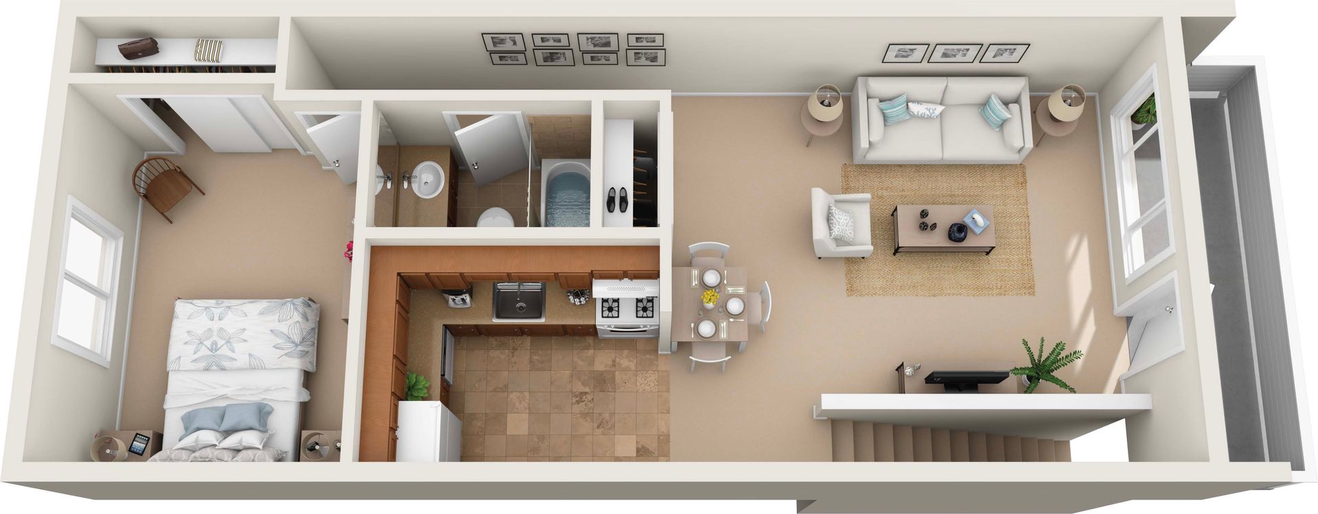 1 bedroom rendering