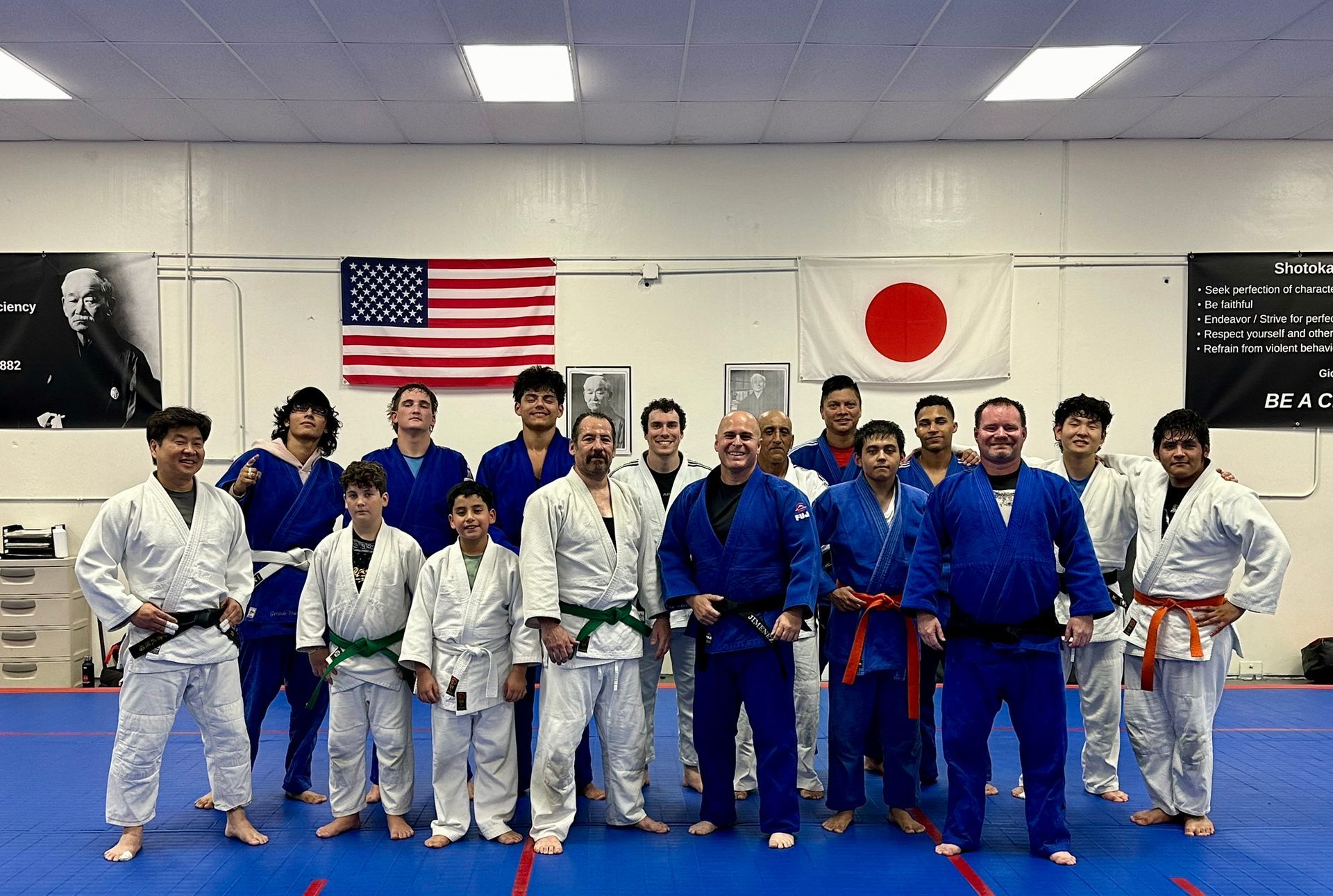 Students practice adaptive Judo drills at Champion Martial Arts & Fitness in Pasadena, TX.
