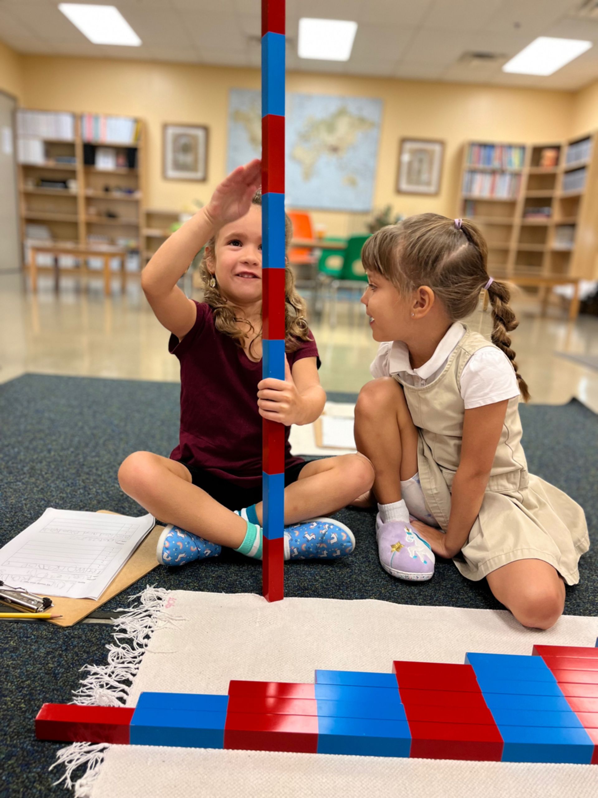 montessori children working together in an activity