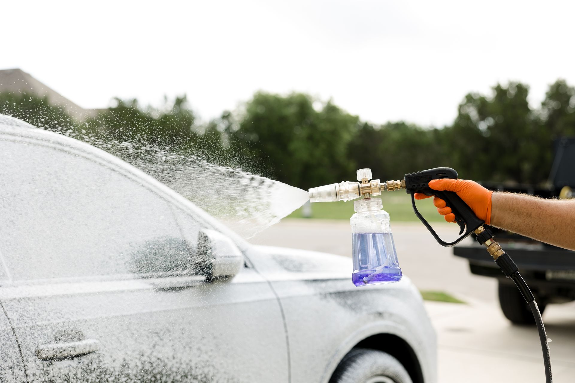 Discounts for fleet cleaning services in Lakeway, TX work vehicles clean and parked | Get discounts for mobile fleet cleaning services near Driftwood TX
