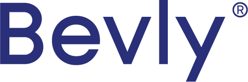 Bevly logo in dark blue.