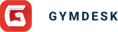 Gymdesk logo: red square with a white arm in the shape of the letter G.