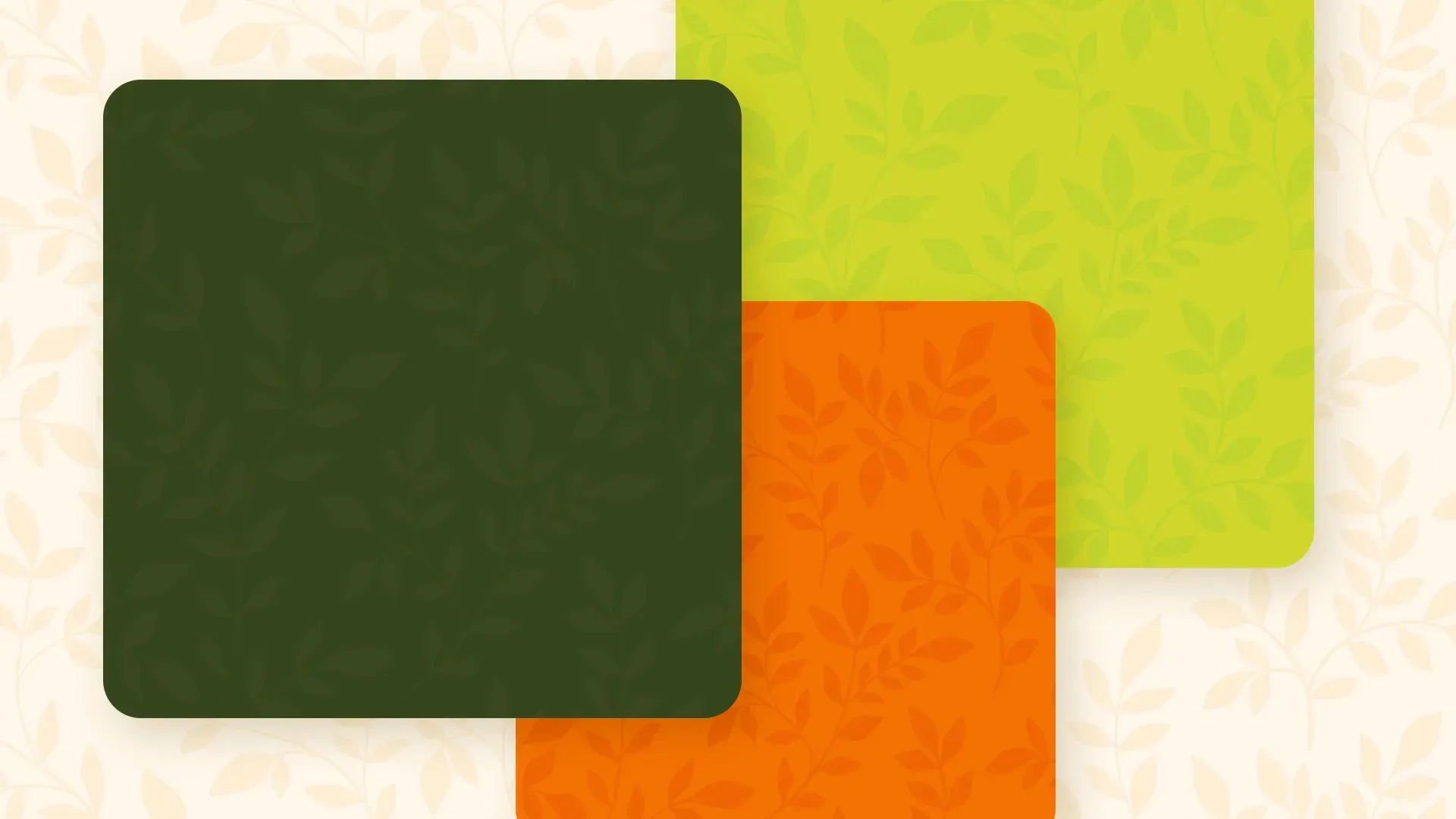 Leaf paterned blocks of colour Leaf paterned blocks of colour