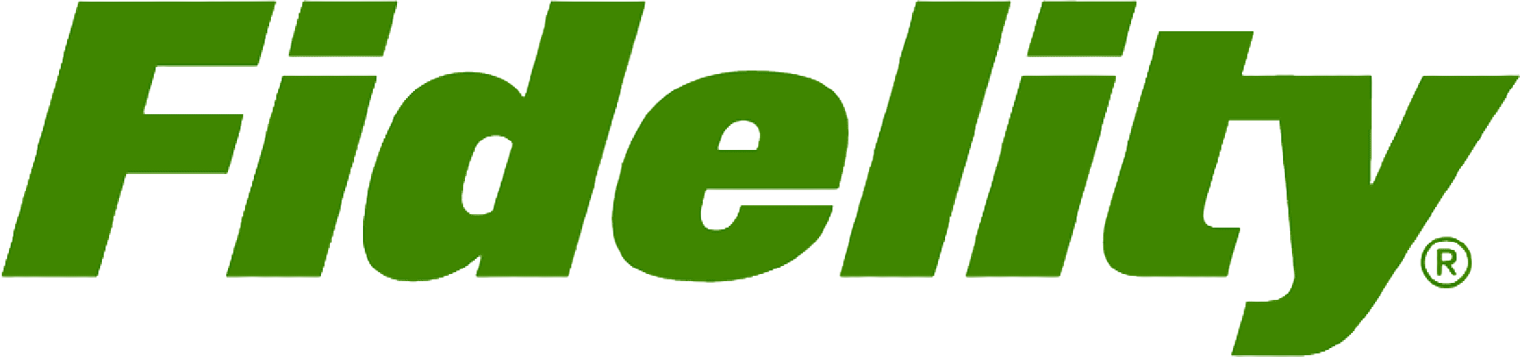 Fidelity logo in green text with a registered trademark symbol.