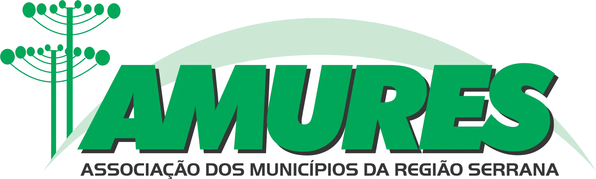 A green and white logo for amures associacao dos municipios da regiao serrana