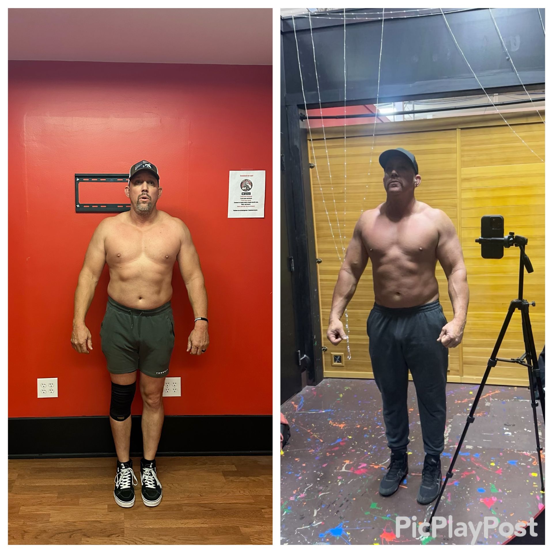Before and after transformation, after training with Landri.