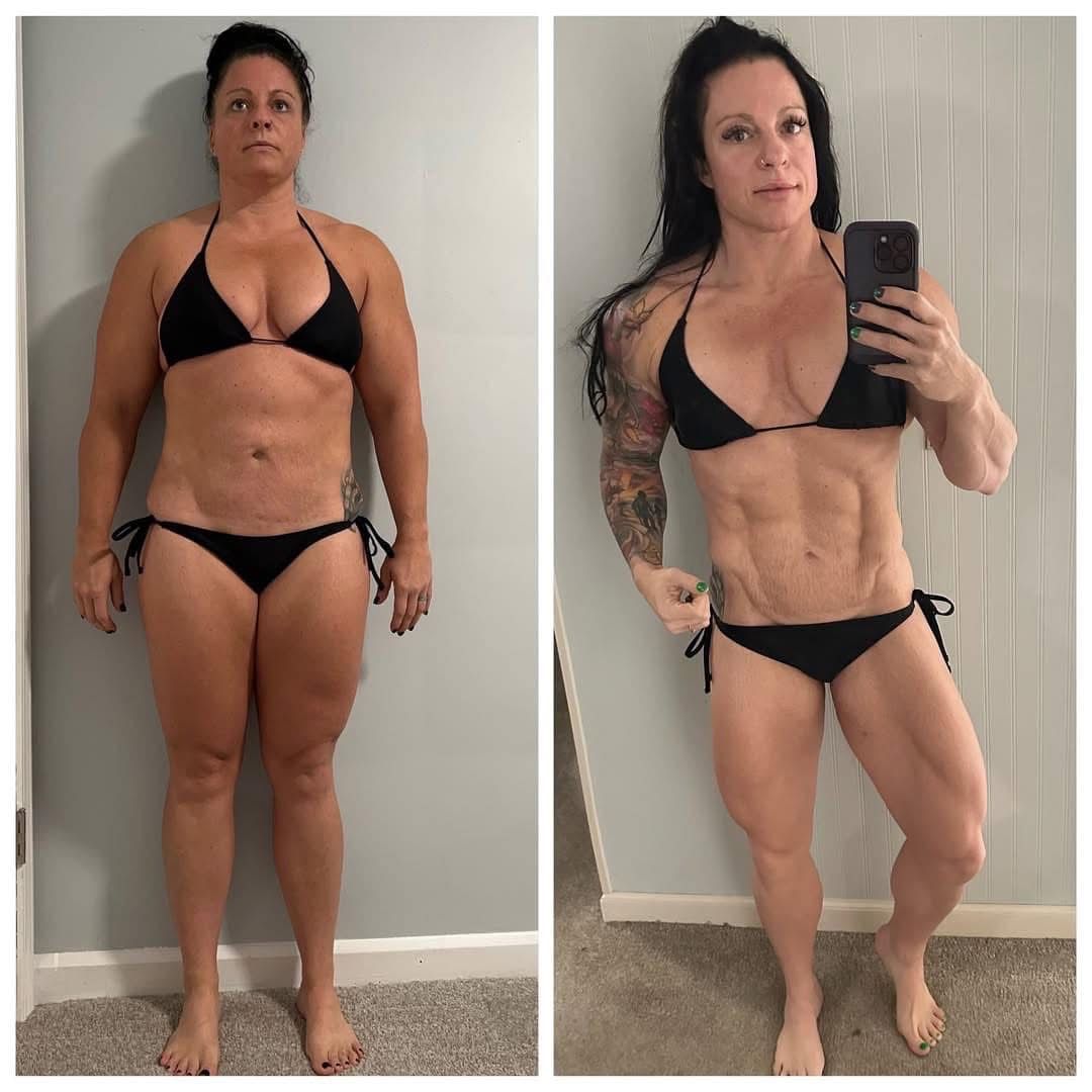 Before and after transformation, after training with Landri.