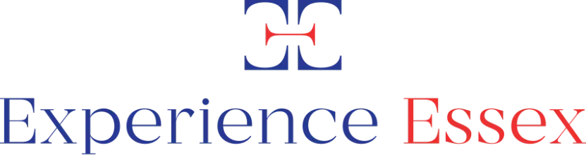 Experience Essex logo with blue and red stylized emblem above text