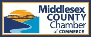 Middlesex County Chamber of Commerce logo with blue river, yellow sun, and bridge graphic