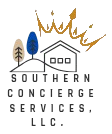 Logo: Crown above a house, trees, and text "Southern Concierge Services, LLC."