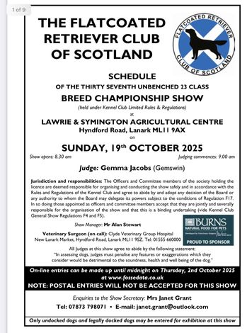 Flatcoated Retriever Club of Scotland 2022 Calendar