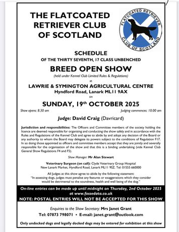 Flatcoated Retriever Club of Scotland 2022 Calendar