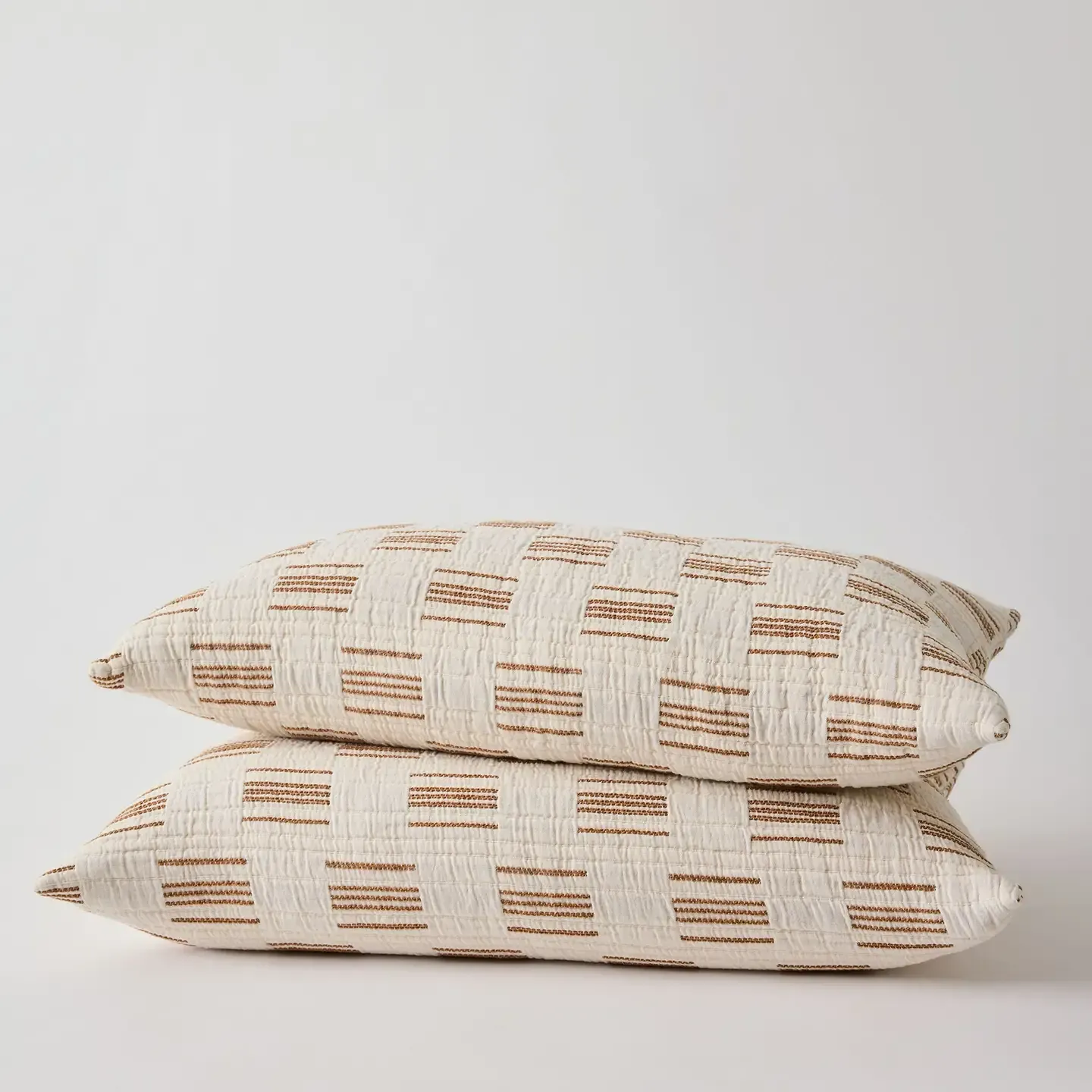 Kussenhoes off white-brown stripe