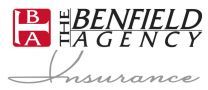 Logo for The Benfield Agency featuring a red square with white text