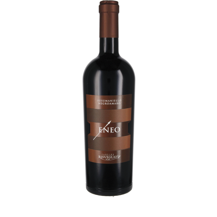 Wijnfles met bruin etiket, 