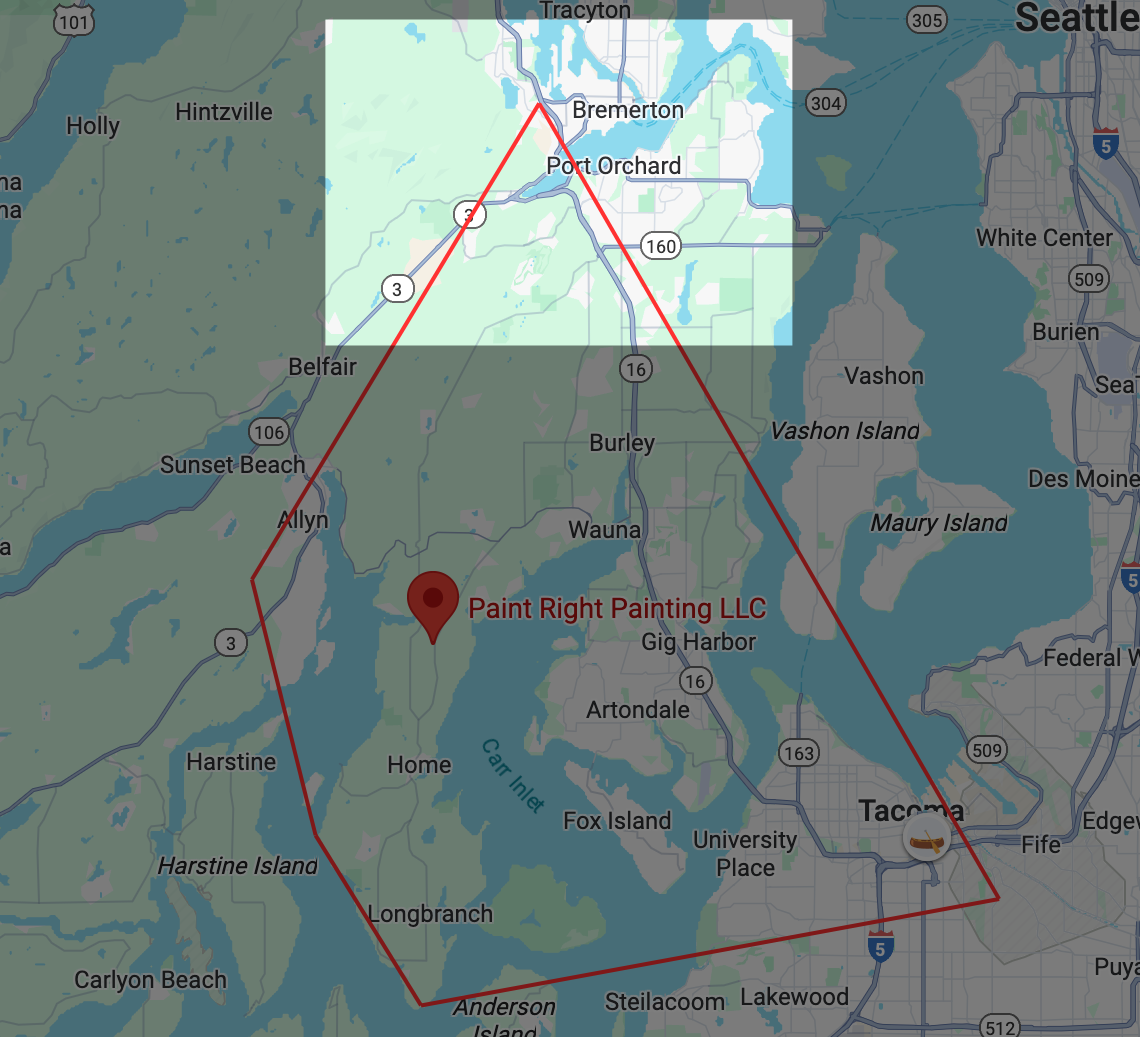 Map showing the PRP service area and highlighting Gig Harbor.