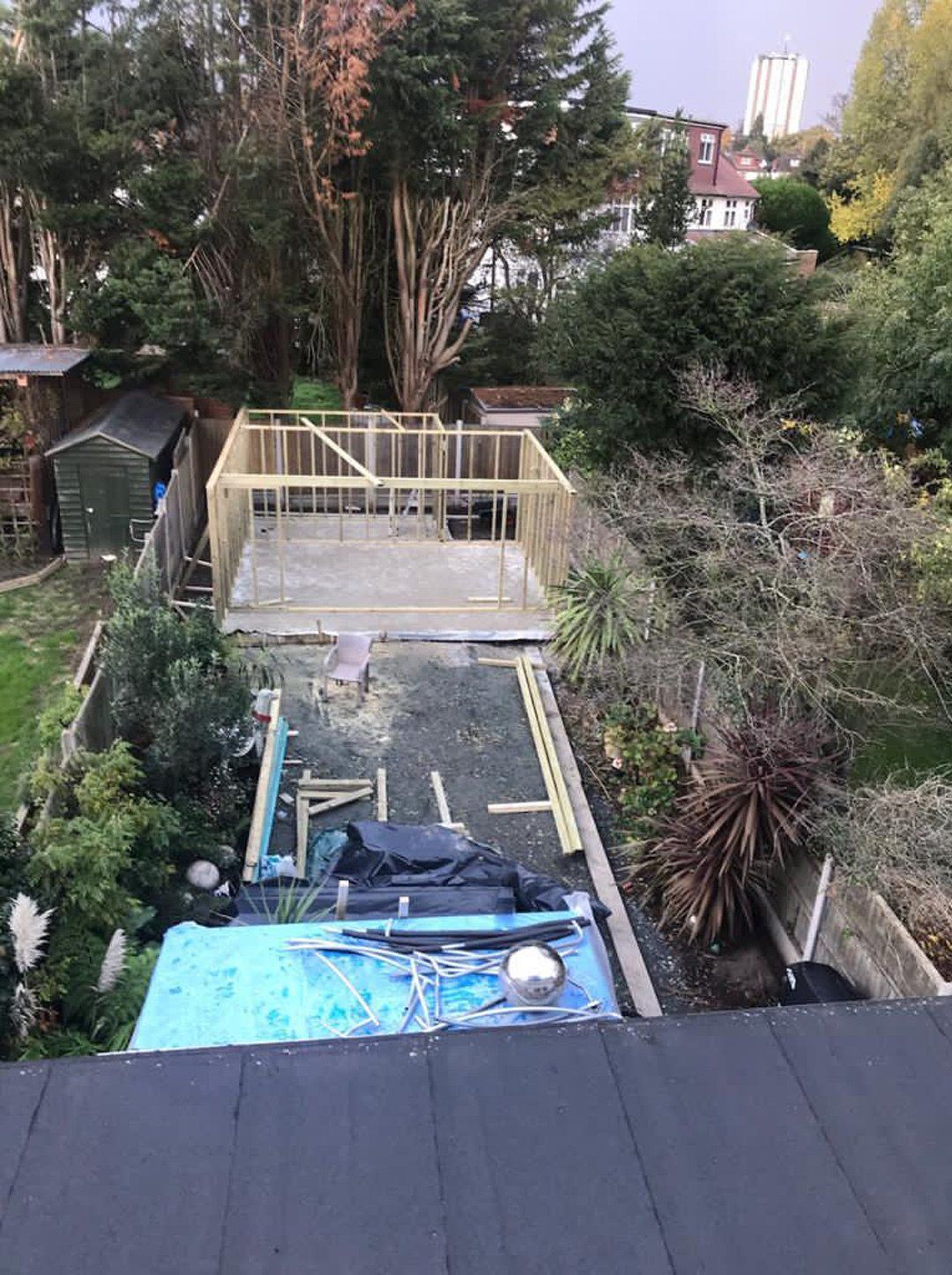 garden room wooden frame