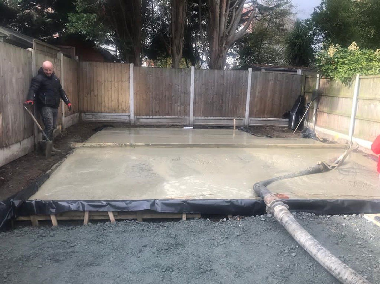concrete base for garden room
