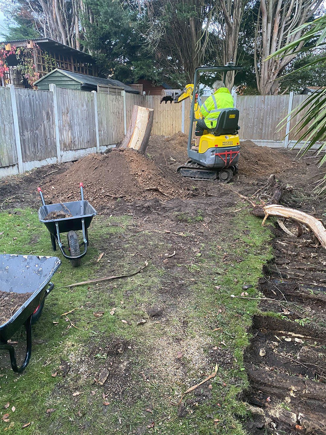 clearing land for garden room