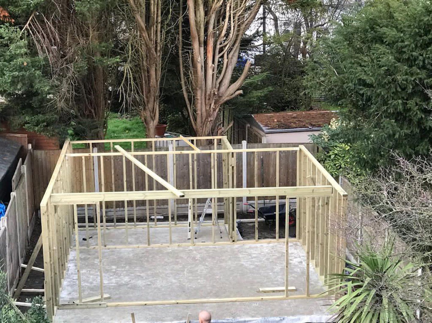 garden room wooden frame