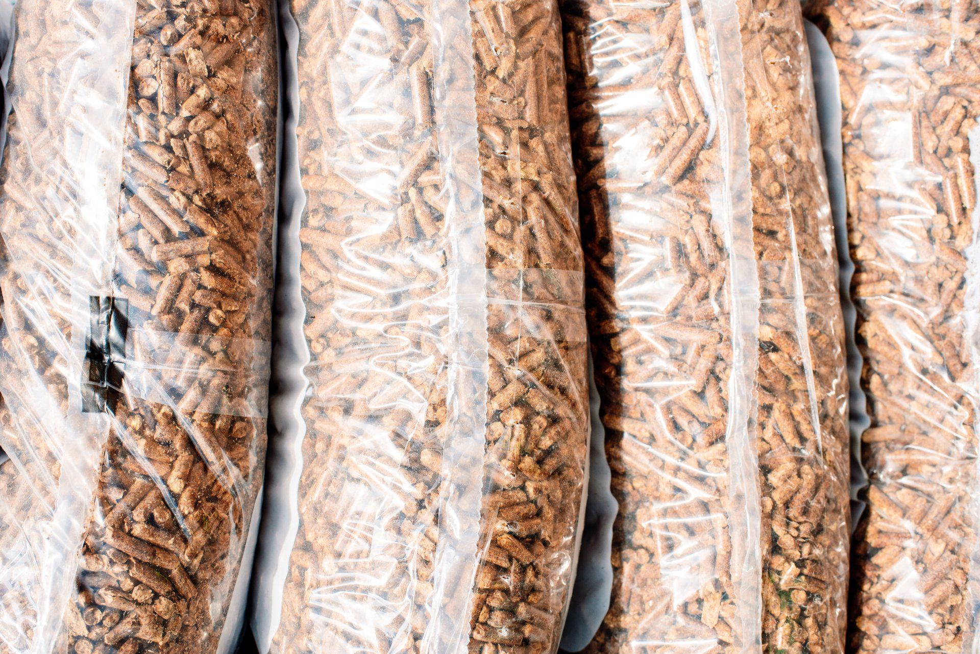 wood pellets being stored properly
