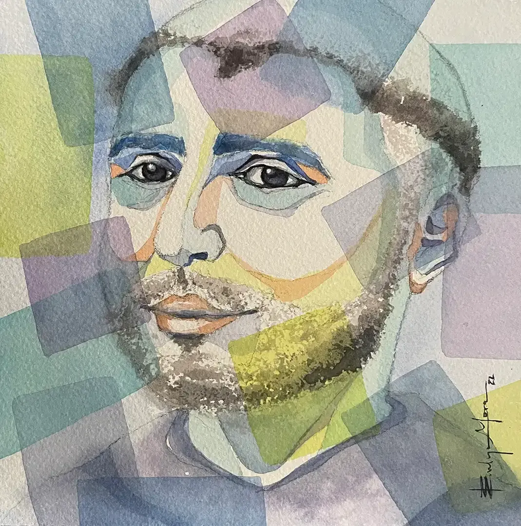 Evelyn Mora's watercolor St Anthony of Padua portrait