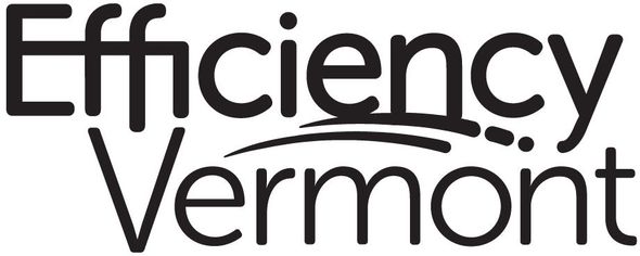 Efficiency Vermont logo in black text with a green leaf accent