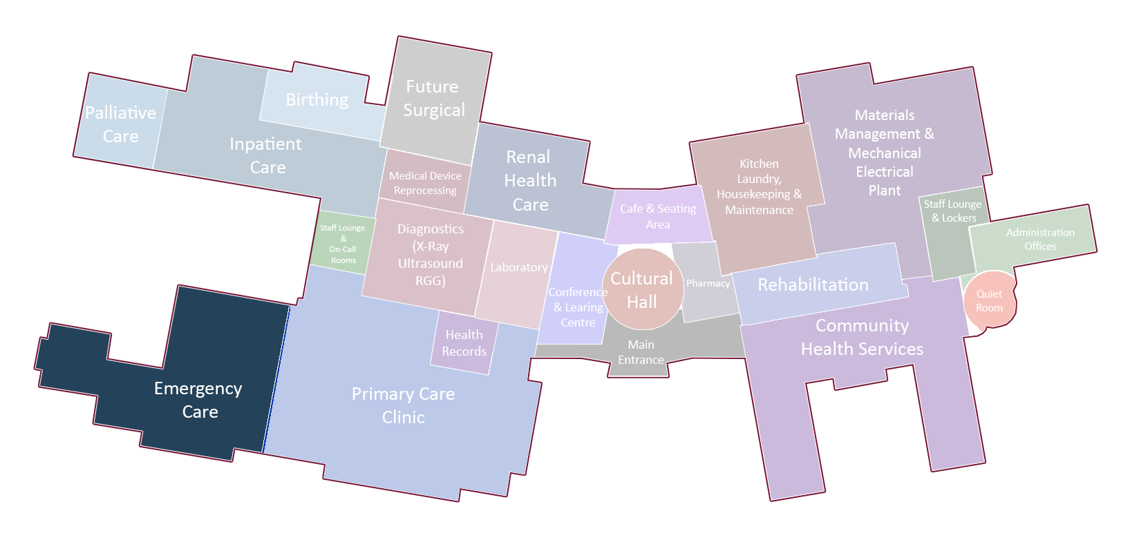 A map of a city with a lot of buildings on it