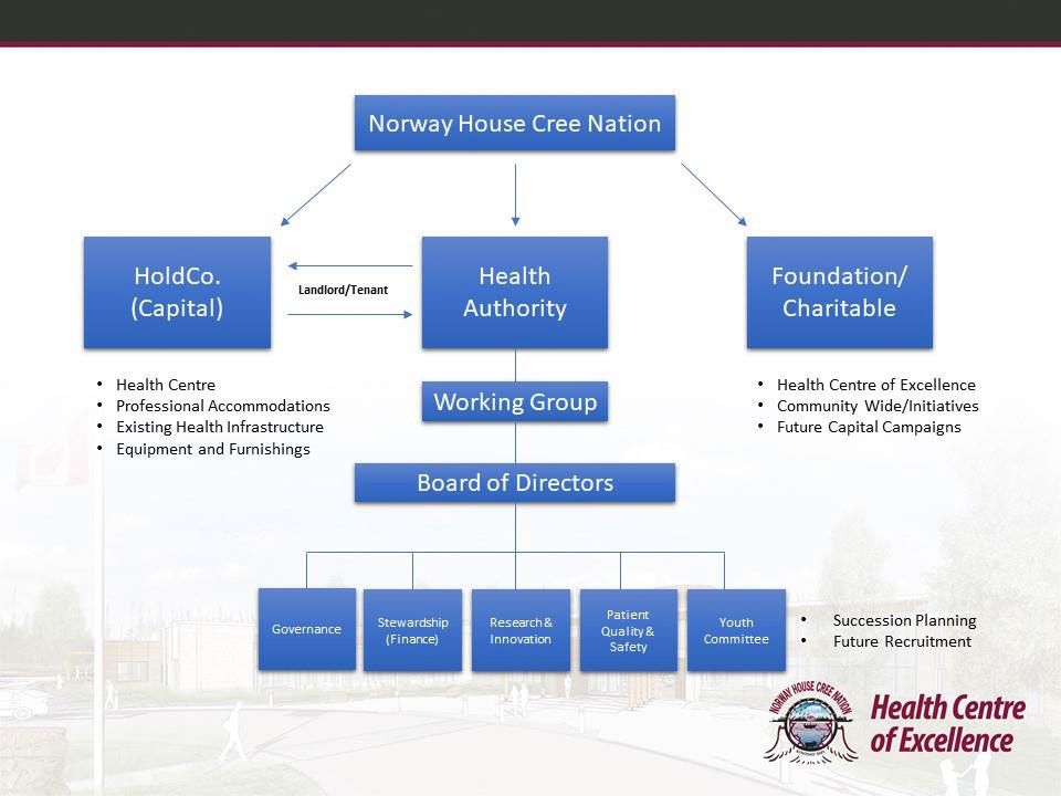 A diagram of the health centre of excellence