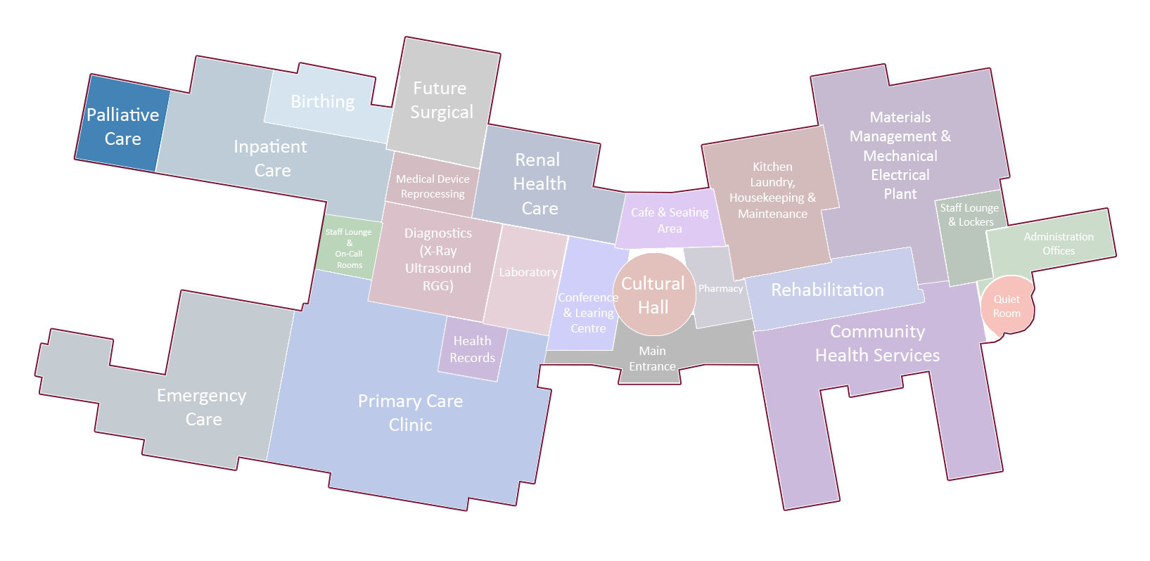 A map of a city with a lot of buildings on it