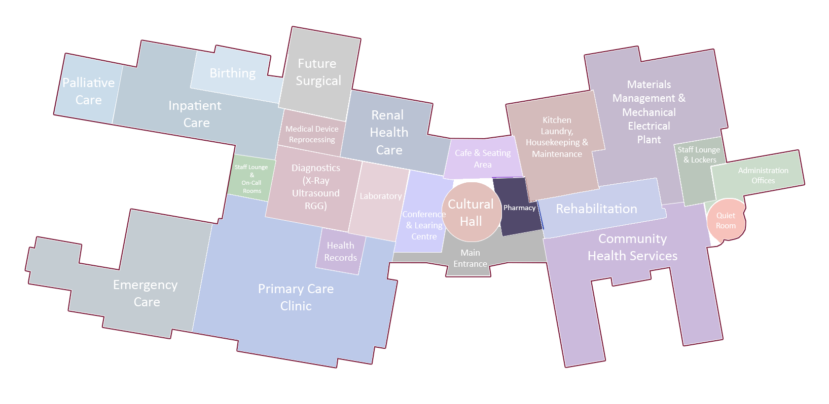 A map of a city with a lot of buildings on it